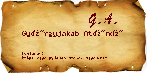 Györgyjakab Aténé névjegykártya